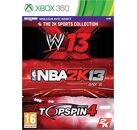 Jeux Vidéo Triple Pack 2K Sport NBA 2K13 + WWE 13 + Top Spin 4 Xbox 360