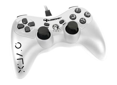 Image Acc. de jeux vidéo SUBSONIC Manette filaire pour PS3 Blanche et noire
