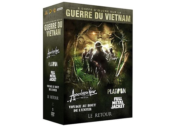 Image DVD Guerre Du Vietnam - Coffret 5 Films : Apocalypse Now + Platoon + Le Retour + Full Metal Jacket + Voyage Au Bout De L'enfer - Pack DVD Zone 2