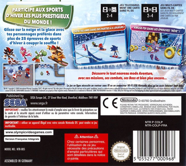 Mario & Sonic aux jeux olympiques d'hiver [Jeu vidéo Nintendo DS]