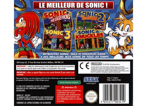 Image Jeux Vidéo Sonic Classic Collection DS