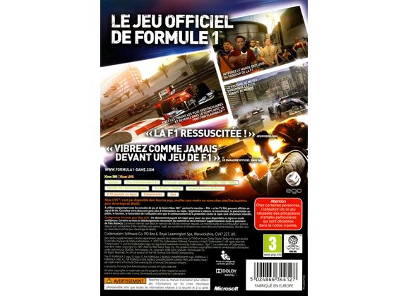 Image Jeux Vidéo F1 2010 Xbox 360