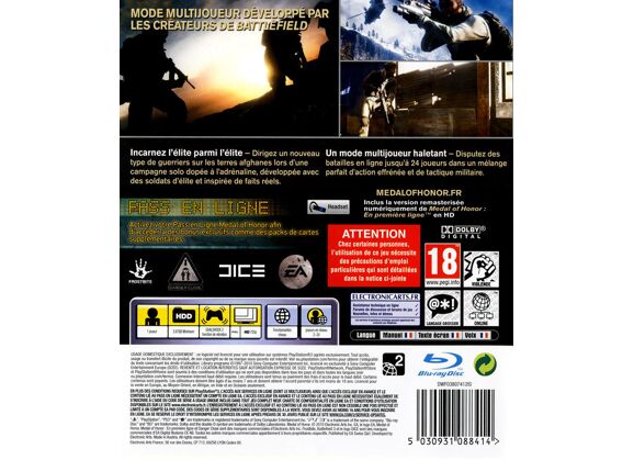 Image Jeux Vidéo Medal of Honor (Pass Online) PlayStation 3 (PS3)