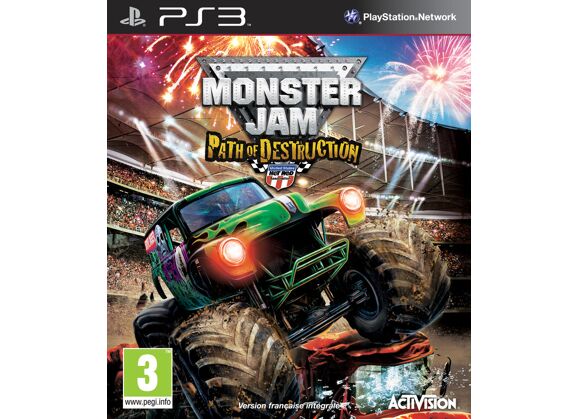Image Jeux Vidéo Monster Jam Path of Destruction Avec le Volant PlayStation 3 (PS3)