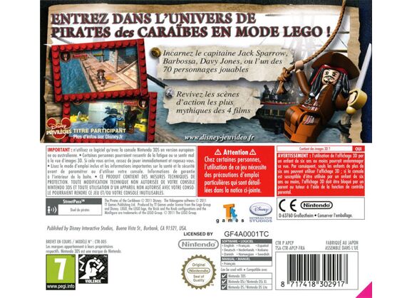 Image Jeux Vidéo Lego Pirates des Caraïbes Le Jeu Vidéo 3DS