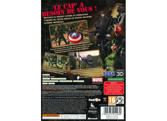 Image Jeux Vidéo Captain America Super Soldier Xbox 360