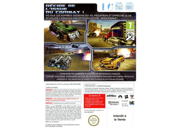 Image Jeux Vidéo Transformers 3 La Face Cachée de la Lune - Edition Stealth Force Wii