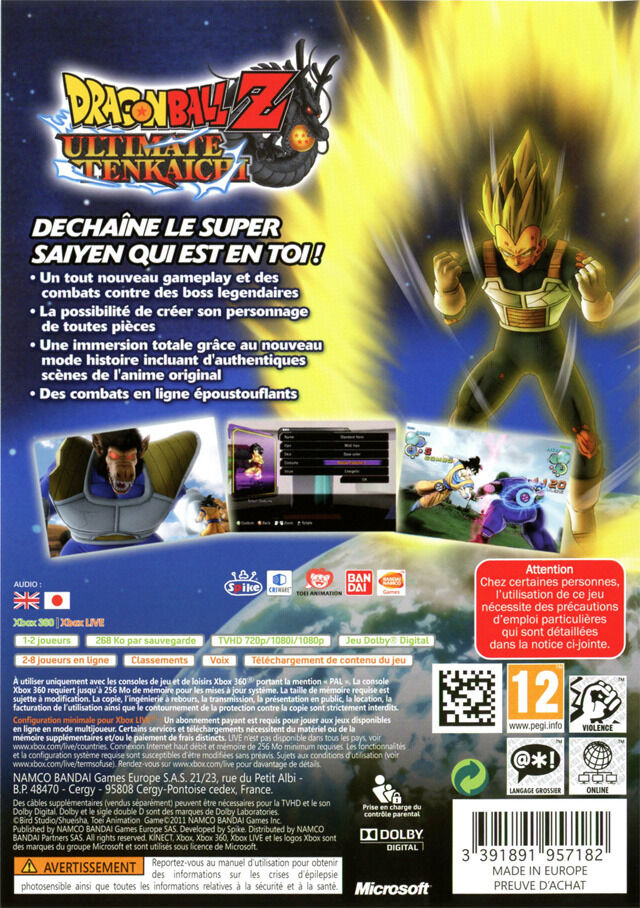 Jeux Vidéo Dragon Ball Z Ultimate Tenkaichi Xbox 360 d'occasion