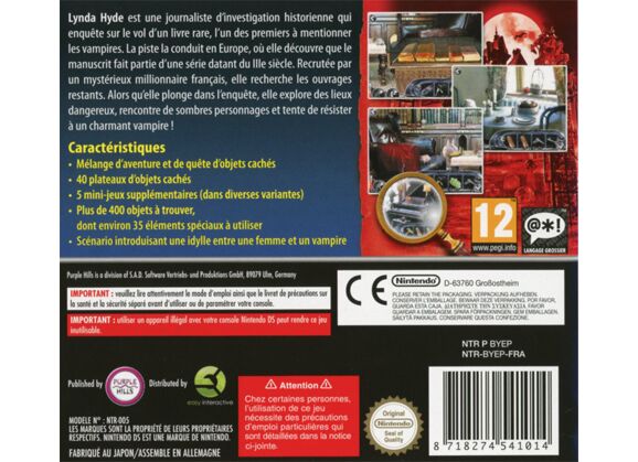Image Jeux Vidéo Linda Hyde Vampire Mansion DS