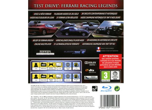 Image Jeux Vidéo Test Drive Ferrari Racing Legends PlayStation 3 (PS3)