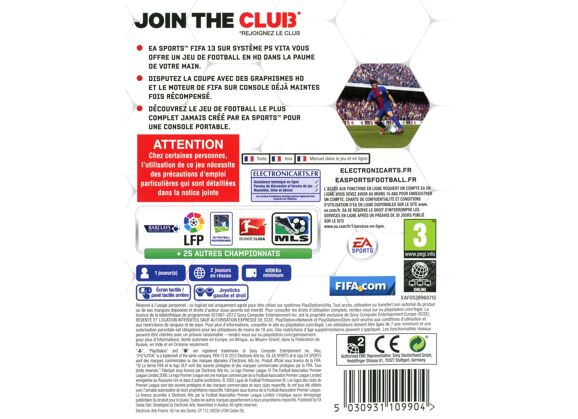 Image Jeux Vidéo FIFA 13 (Pass Online) PlayStation Vita (PS Vita)
