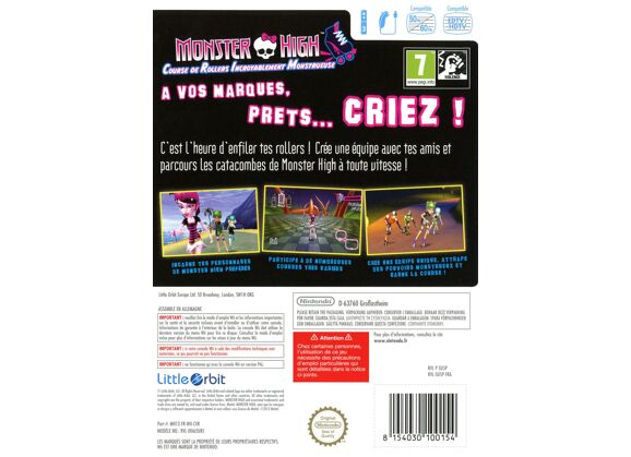 Image Jeux Vidéo Monster High Course de Rollers Incroyablement Monstrueuse Wii