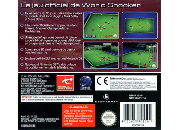 Image Jeux Vidéo World Snooker Championship Season 2007-08 DS