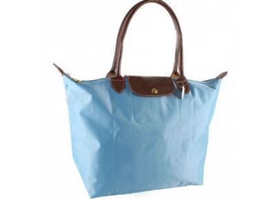 Image Sac à main LONGCHAMP Le Pliage Porté Epaule Synthétique Bleu Ciel