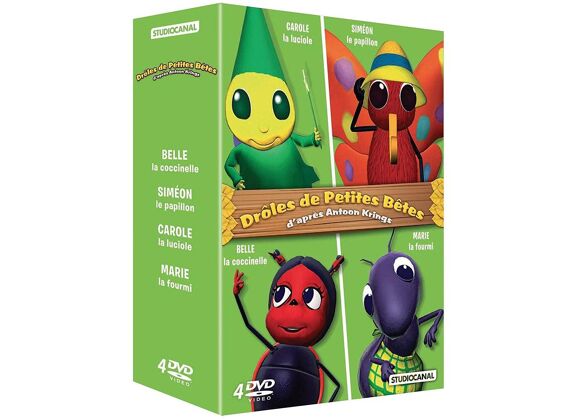 Image DVD Drôles de petites bêtes - Coffret : Belle la coccinelle + Siméon le papillon + Carole la luciole + Marie la fourmi - Pack DVD Zone 2