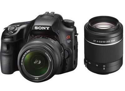 Image Appareils photos numériques SONY SLT-A57 Kit (18-55+55-200mm) Noir