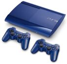 Image Console SONY PS3 Ultra Slim Bleu 500 Go + 2 manettes