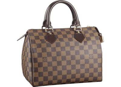 Image Sac à main LOUIS VUITTON Speedy 25 Porté Main Cuir Damier Ebène