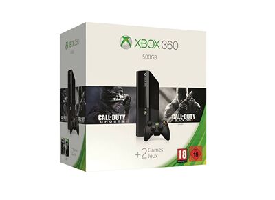 Console MICROSOFT Xbox 360 Ultra Slim Noir 500 Go + 1 Manette + Call of Duty : Ghost + Black Ops 2