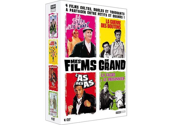 Image DVD Coffret Mes Films De Grand - La Guerre Des Boutons + La Vache Et Le Prisonnier + La Soupe Aux Choux + L'as Des As DVD Zone 2