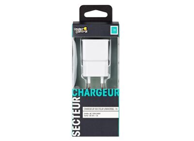 Chargeur USB UNDER CONTROL Chargeur Secteur Universel 1A Blanc