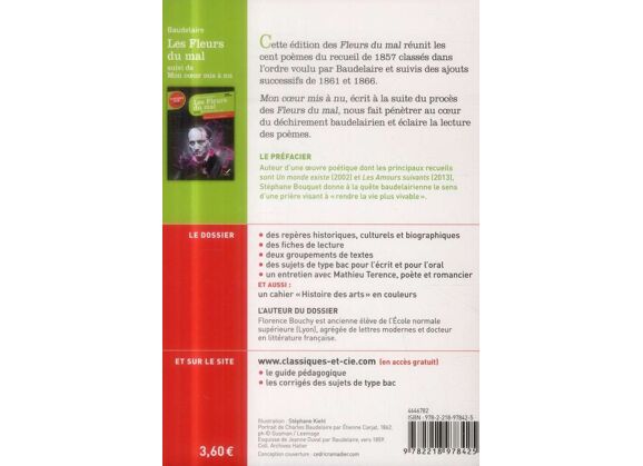 Image Les fleurs du mal - avec un cahier d'histoire des arts,