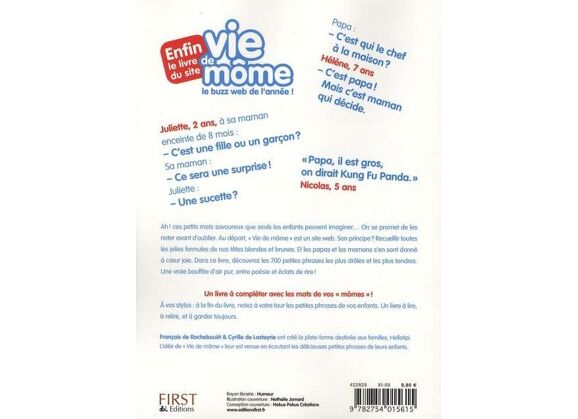 Image Vie de môme - 700 petites phrases d'enfants qui font rire les grands
