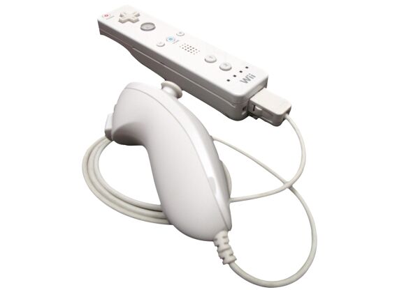Image Acc. de jeux vidéo NINTENDO Manette Wiimote Blanc + Nunchuk Blanc Wii Wii U