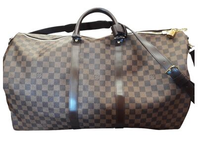 Image Sac à main LOUIS VUITTON Keepall 55 Sac de voyage Cuir Damier Marron