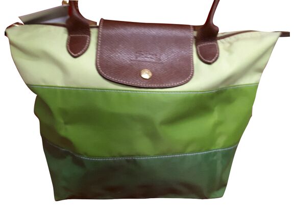 Image Sac à main LONGCHAMP Porté Main Tissu Vert
