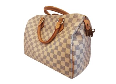Image Sac à main LOUIS VUITTON Speedy 30 Porté Main Toile Enduite Damier Blanc