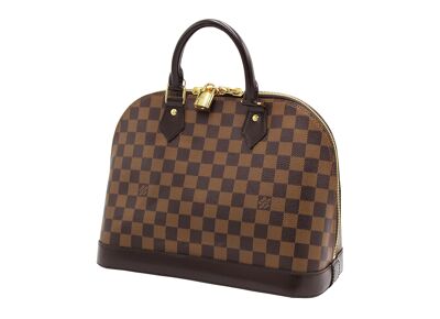Image Sac à main LOUIS VUITTON Alma Porté Main Cuir Damier Marron