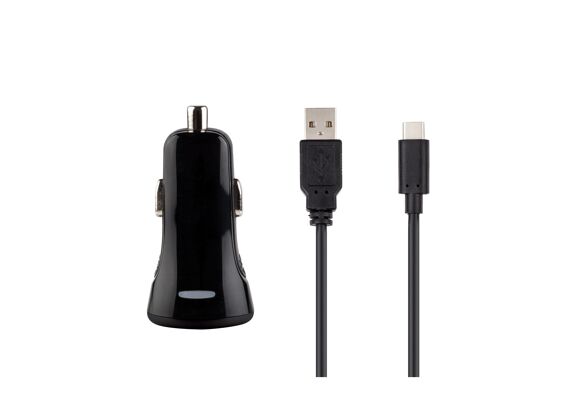 Image Acc. de jeux vidéo UNDER CONTROL Chargeur Voiture Switch 2,4A Câble de Charge USB-C 1,2M oir