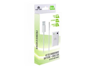 Acc. de jeux vidéo FREAKS AND GEEKS Kit Batterie Blanc Xbox 360 + Cable