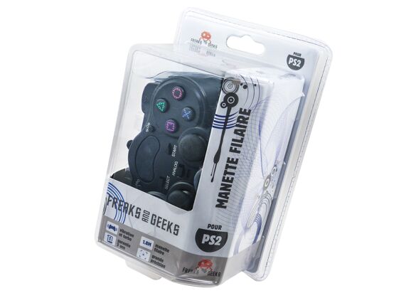 Image Acc. de jeux vidéo FREAKS AND GEEKS Manette Filaire Noir PS2