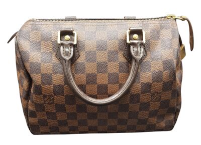 Image Sac à main LOUIS VUITTON Speedy 25 Porté Main Toile Enduite Damier Ebène