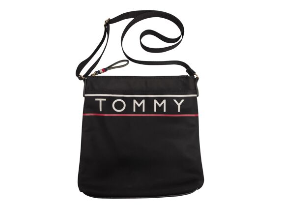 Image Sac à main TOMMY HILFIGER Sacoche Porté Croisé Toile Enduite Noir