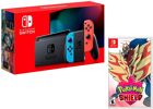 Console NINTENDO Switch Noir 32 Go + 2 Joy Con Bleu Néon & Rouge Néon + Pokémon Shield