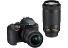 Appareils photos numériques NIKON Reflex D3500 + 18-55 mm DX VR 1:3.5-5.6G + 70-300 mm DX VR 1:4.5-6.3G Noir