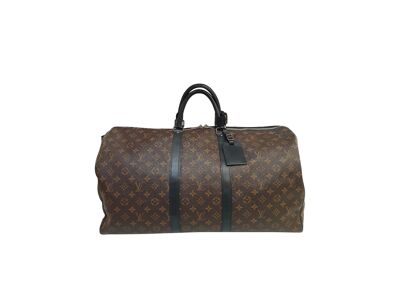 Sac à main LOUIS VUITTON Keepall 55 Porté Main Toile Enduite Marron