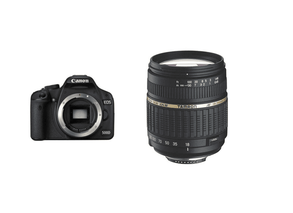 Image Appareils photos numériques CANON Reflex EOS 500D Noir + Tamron AF 18–200 mm f/3.5–6.3 XR Di-II LD IF Macro Noir