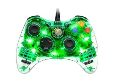 Image Acc. de jeux vidéo MICROSOFT Manette Filaire AfterGlow Vert Transparent Xbox 360