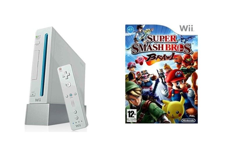 Console Nintendo Wii Blanc + 1 Manette + Super Smash Bros Brawl