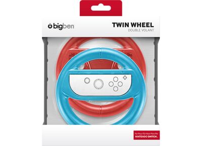 Image Acc. de jeux vidéo BIG BEN Pack 2 Volants Rouge Néon & Bleu Néon Joy-Con Switch