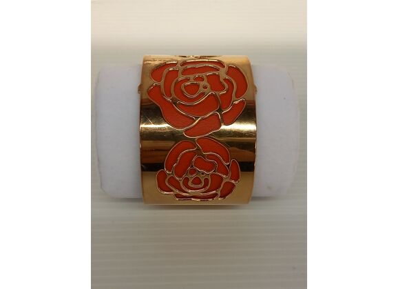 Image Bracelet Acier Cuir Orange Les Georgettes