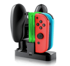 Image Acc. de jeux vidéo ORZLY Station De Charge 4 Joy Con + Manette Pro Controller Noir Switch