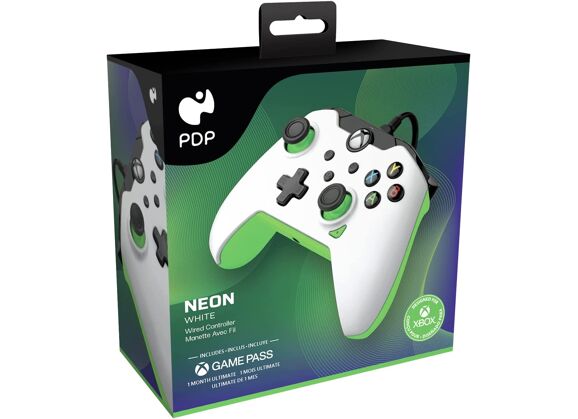 Image Acc. de jeux vidéo PDP Manette Filaire Blanc Néon Xbox One