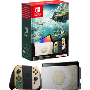 Console NINTENDO Switch (OLED) Noir The Legend Of Zelda Tears Of The  Kingdom 64 Go + 2 Joy-Con Or & Blanc d'occasion
