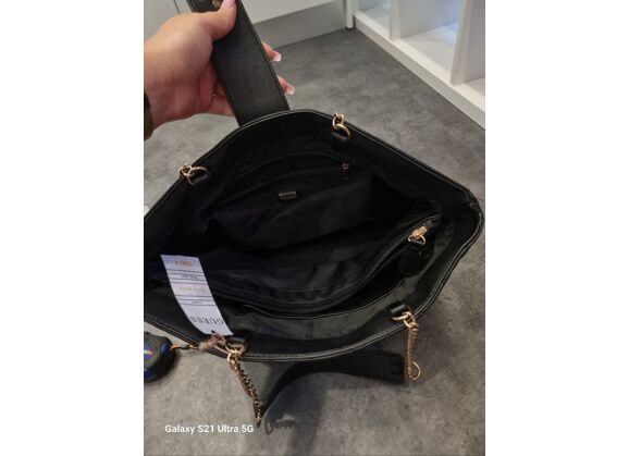 Image Sac à main GUESS Porté Epaule Cuir Noir