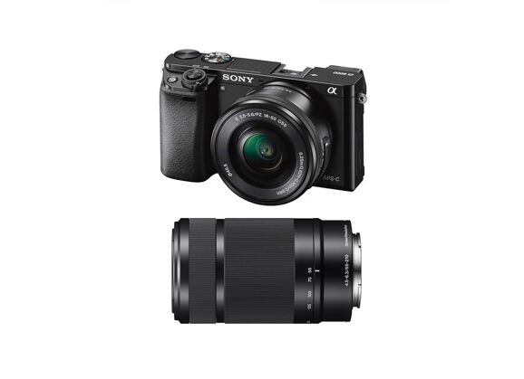 Image Appareil photo numérique SONY Hybride Alpha 6000 Noir + 16-50 mm + 55-210 mm Noir